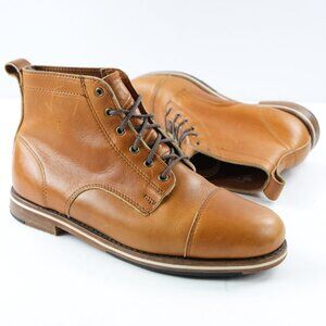 Helm The Hollis Boot in Teak Brown USA Made Men's Size 9.5 EE Cap Toe 6 Eye Lace